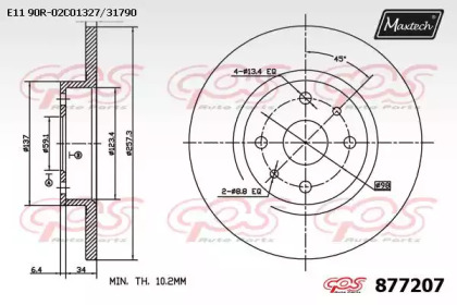 Тормозной диск MAXTECH 877207.0000