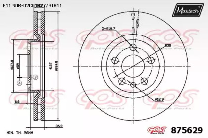 Тормозной диск MAXTECH 875629.0000