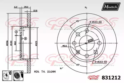 Тормозной диск MAXTECH 831212.6060