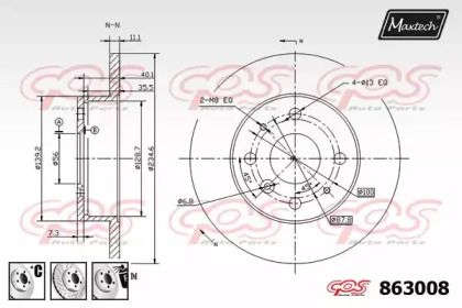 Тормозной диск MAXTECH 863008.6880