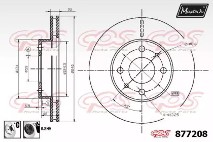 Тормозной диск MAXTECH 877208.6060