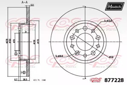 Тормозной диск MAXTECH 877228.0000