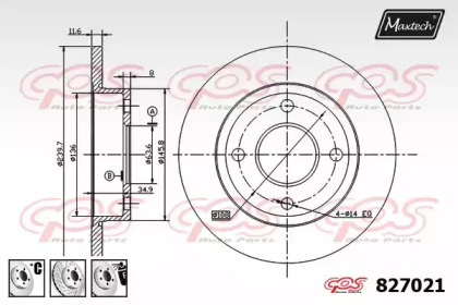 Тормозной диск MAXTECH 827021.6880