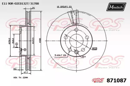 Тормозной диск MAXTECH 871087.0000