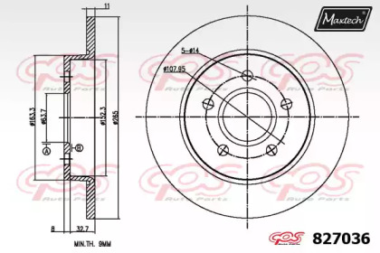 Тормозной диск MAXTECH 827036.0000