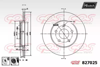 Тормозной диск MAXTECH 827025.6060