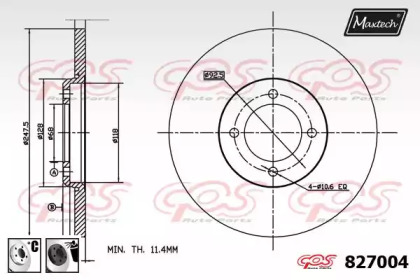 Тормозной диск MAXTECH 827004.6060