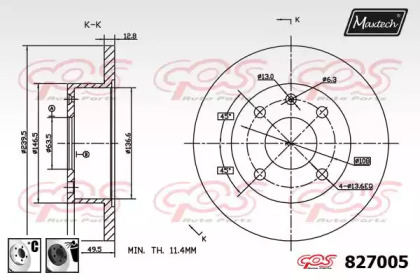 Тормозной диск MAXTECH 827005.6060