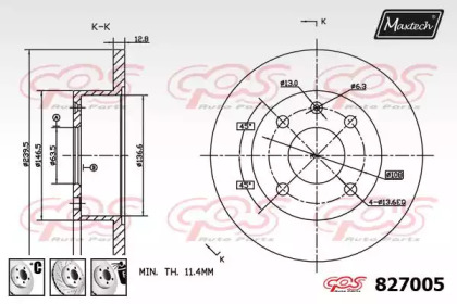 Тормозной диск MAXTECH 827005.6880