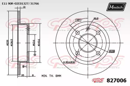 Тормозной диск MAXTECH 827006.0000