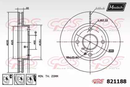 Тормозной диск MAXTECH 821188.6880