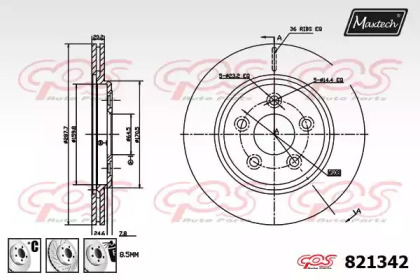 Тормозной диск MAXTECH 821342.6980