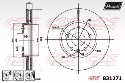 Тормозной диск MAXTECH 831271.6980