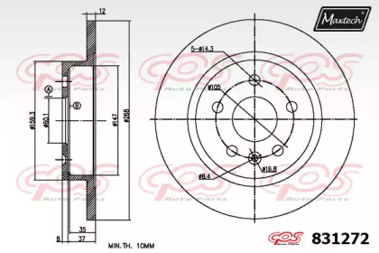 Тормозной диск MAXTECH 831272.0000