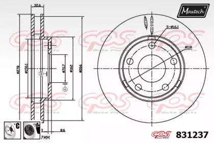 Тормозной диск MAXTECH 831237.6060