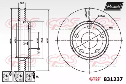 Тормозной диск MAXTECH 831237.6880