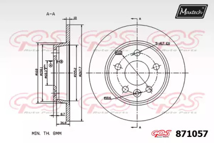 Тормозной диск MAXTECH 871057.0000