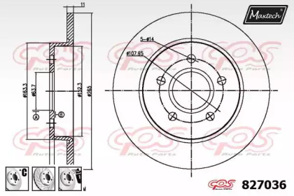 Тормозной диск MAXTECH 827036.6980