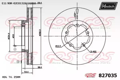 Тормозной диск MAXTECH 827035.0000