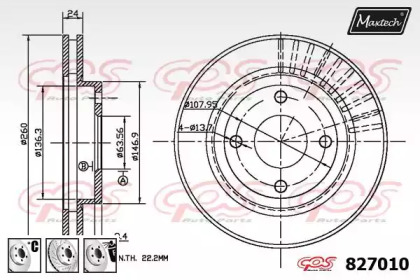 Тормозной диск MAXTECH 827010.6880