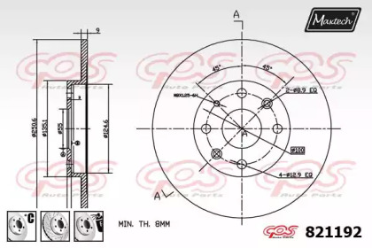 Тормозной диск MAXTECH 821192.6980