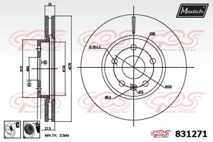 Тормозной диск MAXTECH 831271.6060