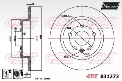 Тормозной диск MAXTECH 831272.6060