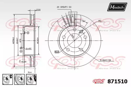 Тормозной диск MAXTECH 871510.6880