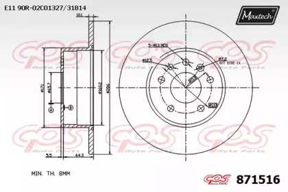 Тормозной диск MAXTECH 871516.0000