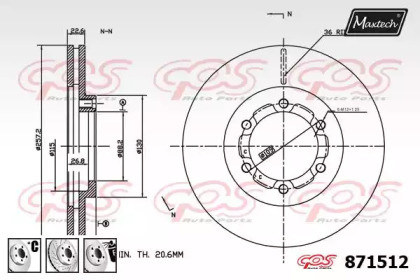 Тормозной диск MAXTECH 871512.6880