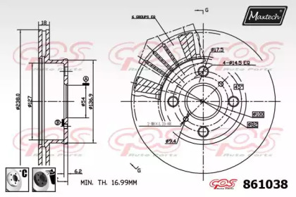 Тормозной диск MAXTECH 861038.6060