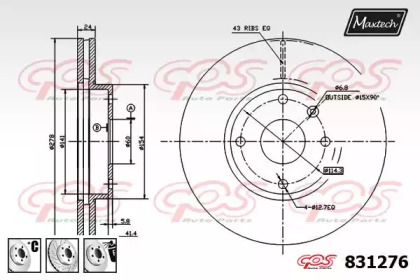 Тормозной диск MAXTECH 831276.6880