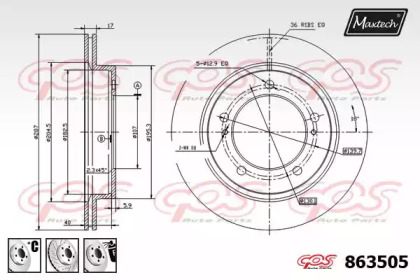 Тормозной диск MAXTECH 863505.6980