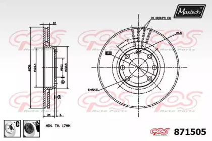 Тормозной диск MAXTECH 871505.6060