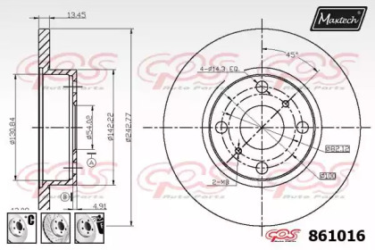 Тормозной диск MAXTECH 861016.6880