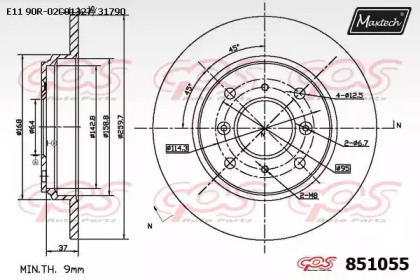 Тормозной диск MAXTECH 851055.0000