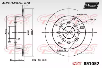 Тормозной диск MAXTECH 851052.0000