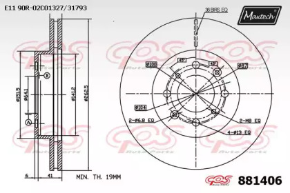 Тормозной диск MAXTECH 881406.0000