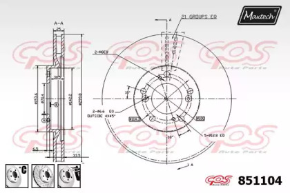 Тормозной диск MAXTECH 851104.6980