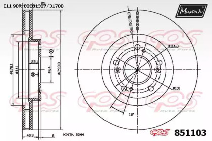 Тормозной диск MAXTECH 851103.0000