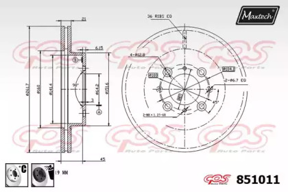 Тормозной диск MAXTECH 851011.6060