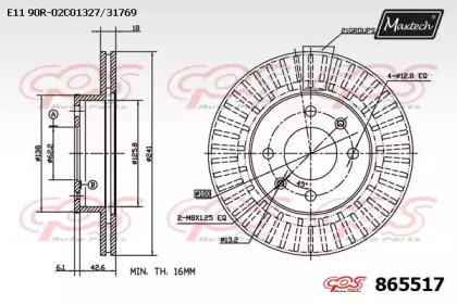 Тормозной диск MAXTECH 865517.0000