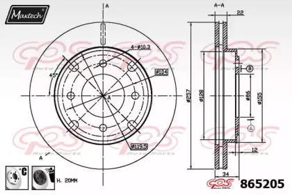 Тормозной диск MAXTECH 865205.6060