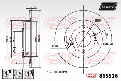 Тормозной диск MAXTECH 865516.6980