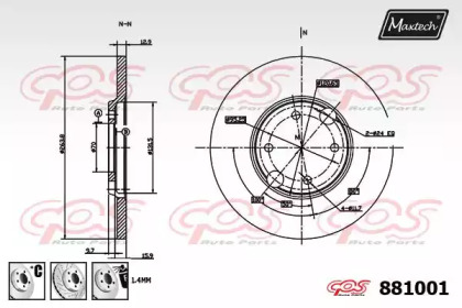 Тормозной диск MAXTECH 881001.6880