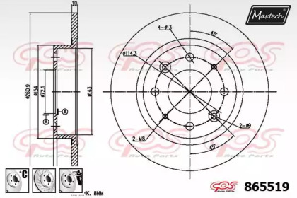 Тормозной диск MAXTECH 865519.6880