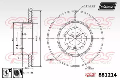 Тормозной диск MAXTECH 881214.6060