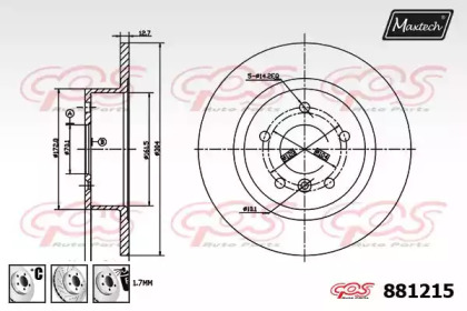 Тормозной диск MAXTECH 881215.6980