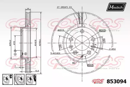 Тормозной диск MAXTECH 853094.6980