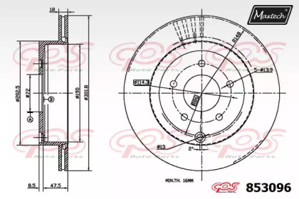 Тормозной диск MAXTECH 853096.0000